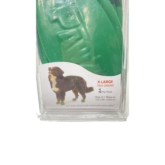 PawZ Green Rubber Dog Boots Waterproof Dog Shoes Size XL, Open Box 4pc!! - Picture 2 of 6